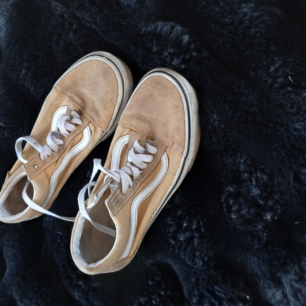 Vans Tan and White Women's Sneakers